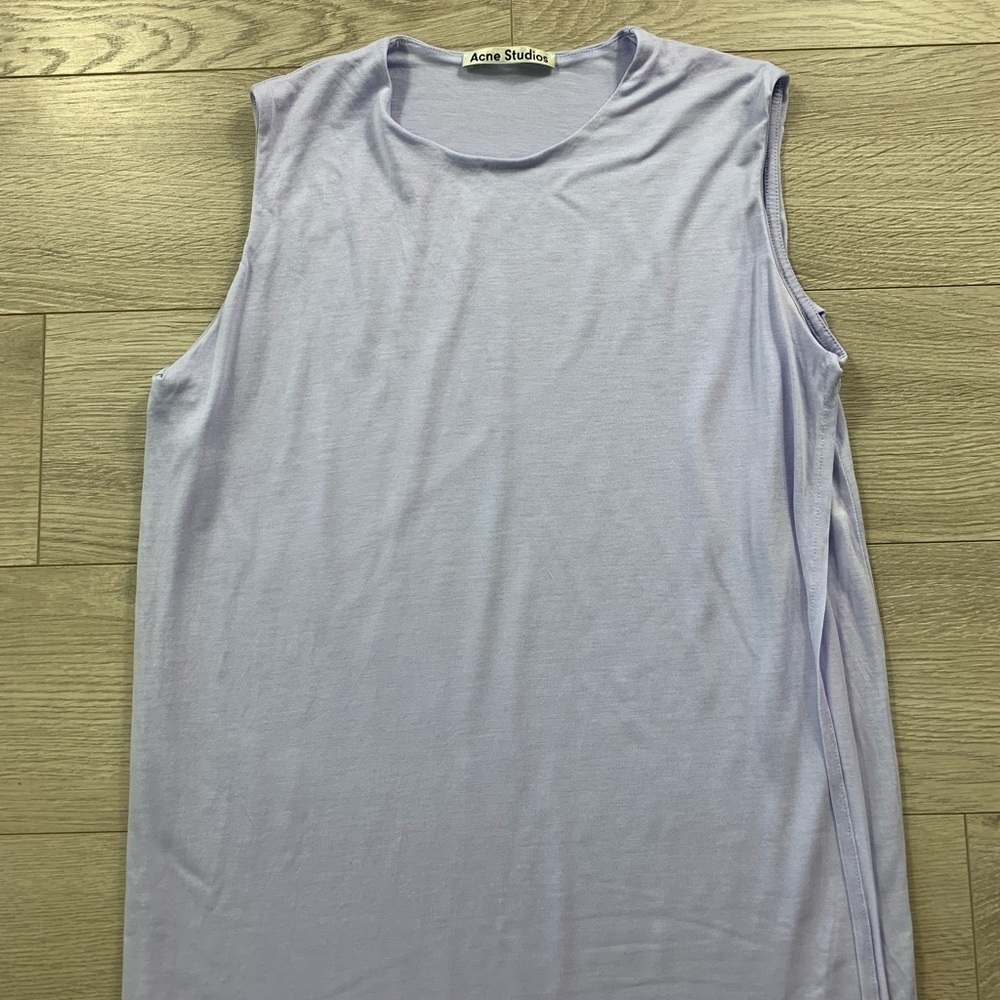 Acne Studio Kaci Tencel Lavender Purple Sleeveless Layered Dress - Picture 11 of 11